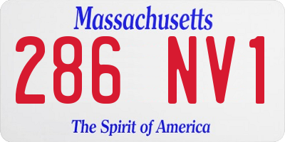 MA license plate 286NV1