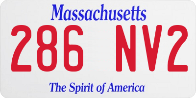 MA license plate 286NV2