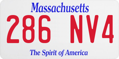 MA license plate 286NV4