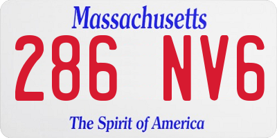 MA license plate 286NV6