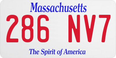 MA license plate 286NV7