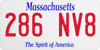 MA license plate 286NV8
