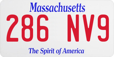 MA license plate 286NV9