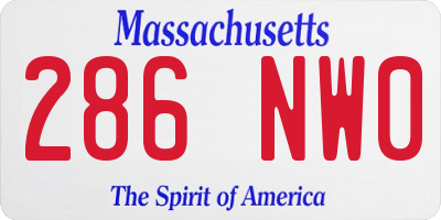 MA license plate 286NW0