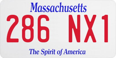 MA license plate 286NX1