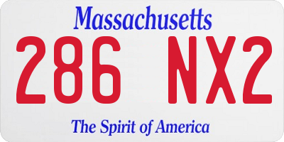 MA license plate 286NX2