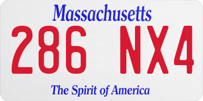 MA license plate 286NX4
