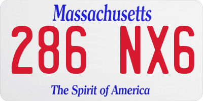 MA license plate 286NX6