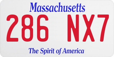 MA license plate 286NX7