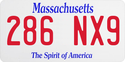 MA license plate 286NX9