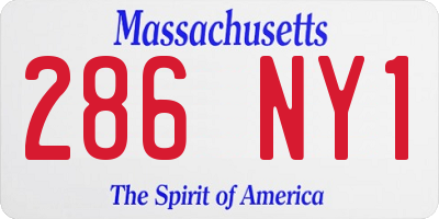 MA license plate 286NY1