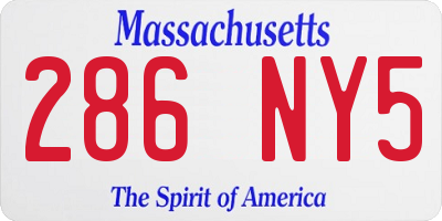 MA license plate 286NY5