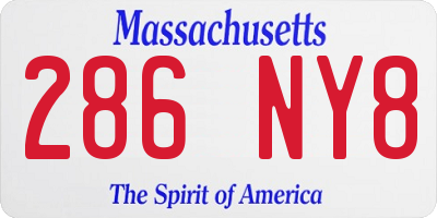 MA license plate 286NY8