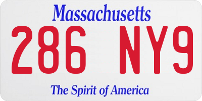 MA license plate 286NY9