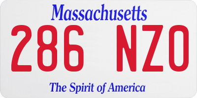 MA license plate 286NZ0