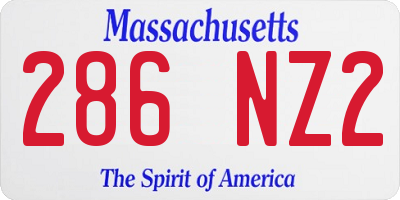 MA license plate 286NZ2