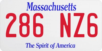 MA license plate 286NZ6