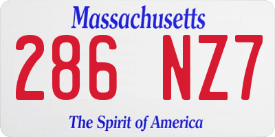 MA license plate 286NZ7