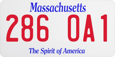 MA license plate 286OA1