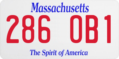 MA license plate 286OB1