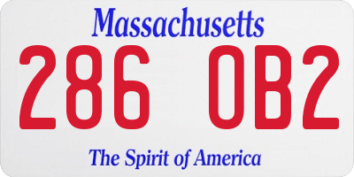 MA license plate 286OB2