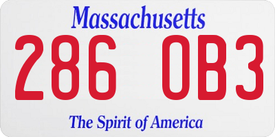 MA license plate 286OB3