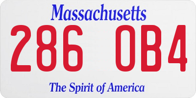 MA license plate 286OB4