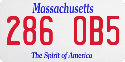 MA license plate 286OB5
