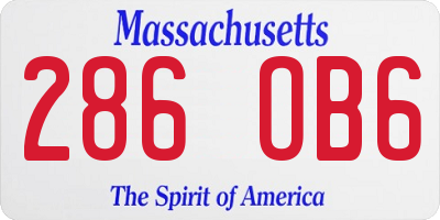 MA license plate 286OB6