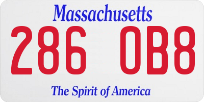 MA license plate 286OB8