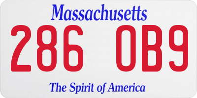 MA license plate 286OB9