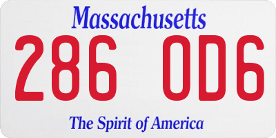 MA license plate 286OD6