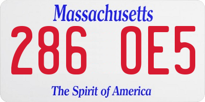MA license plate 286OE5