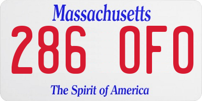 MA license plate 286OF0