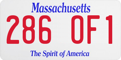MA license plate 286OF1