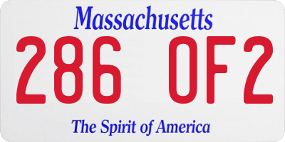 MA license plate 286OF2