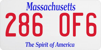 MA license plate 286OF6