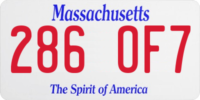 MA license plate 286OF7
