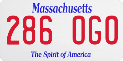 MA license plate 286OG0