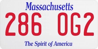 MA license plate 286OG2