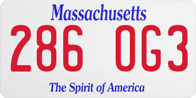 MA license plate 286OG3