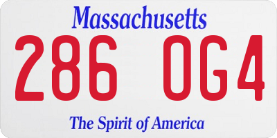 MA license plate 286OG4