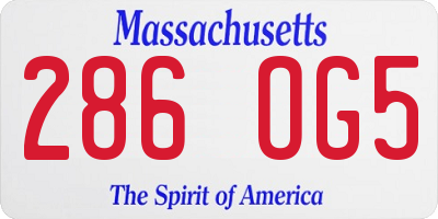 MA license plate 286OG5