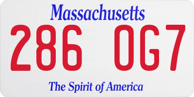 MA license plate 286OG7