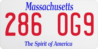 MA license plate 286OG9