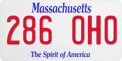 MA license plate 286OH0