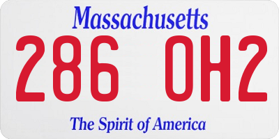 MA license plate 286OH2
