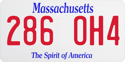 MA license plate 286OH4