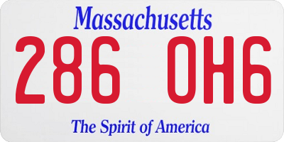MA license plate 286OH6