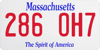 MA license plate 286OH7
